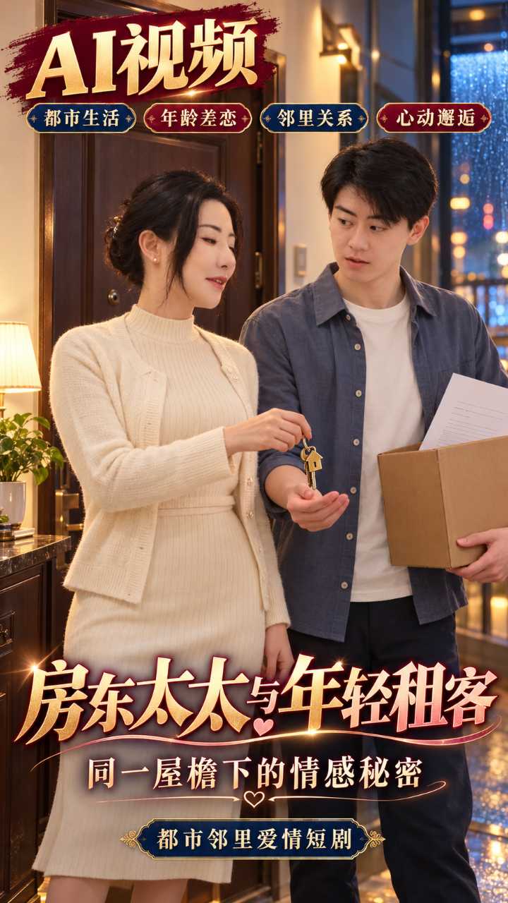 【AI成人视频】房东太太与年轻租客 同一屋檐下的情感秘密