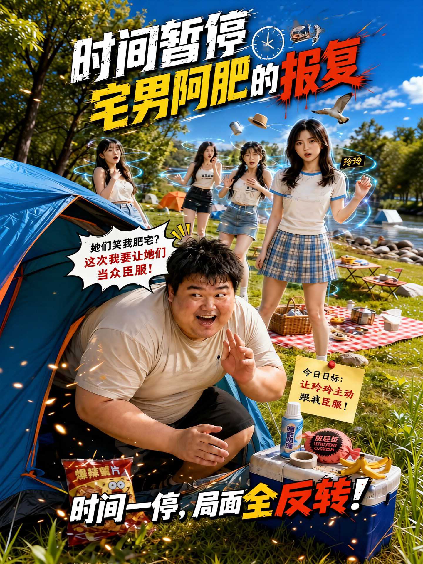 【AI成人短剧】时间暂停宅男阿肥的报复